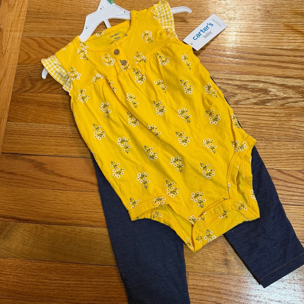 Carter's Baby Yellow Onesie Set